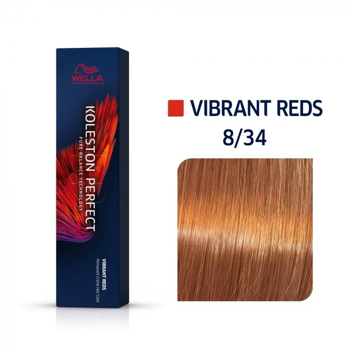 Wella Koleston Perfect Me+ Hajfesték - 8/34 - 60ml - Vöröses Arany Világosszőke képe 1